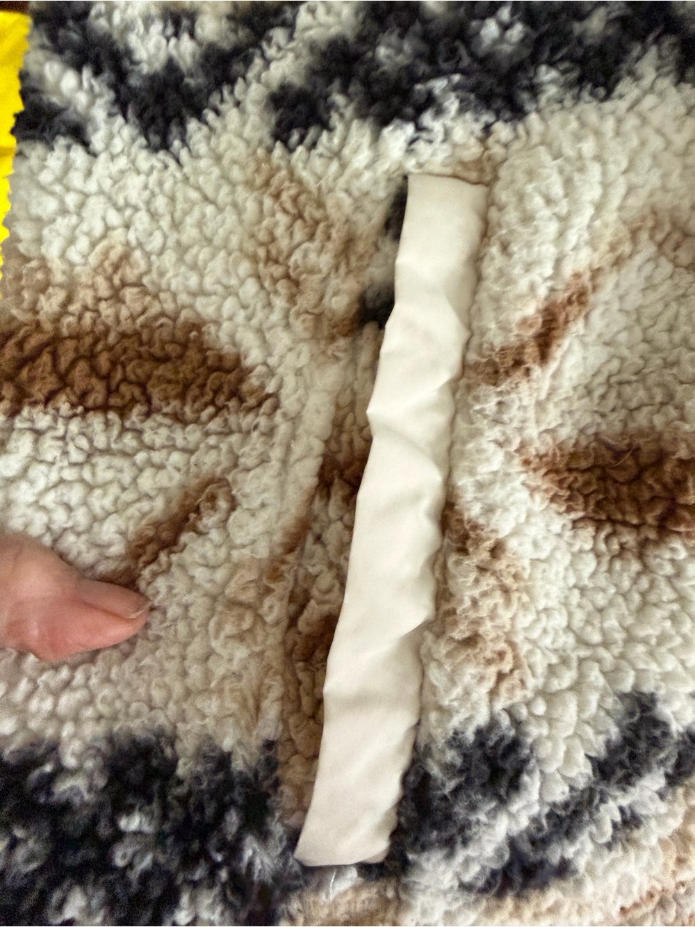 Columbia Cream, Brown & Black Sherpa Pullover quarter zip pullover, M - Picture 11 of 11